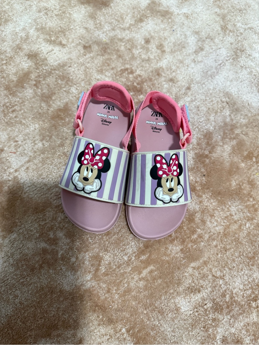 ZARA Pink Minnie Mouse Adjustable Back-Strap Sandals